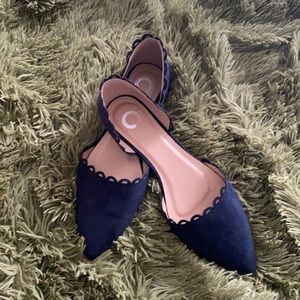 Journee Collection Jezlin Flat, Blue Suede